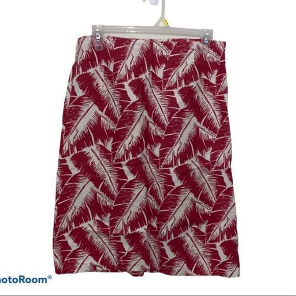 J Crew‎ palm leaf print pencil skirt women’s size 4